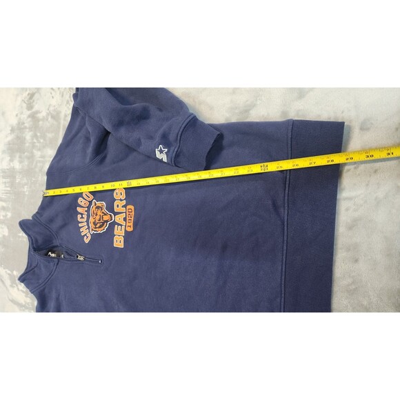 Chicago Bears Men's Starter 2XL Navy Blue Quarter Zip Chest Logo Jacket NFL - Picture 5 of 7